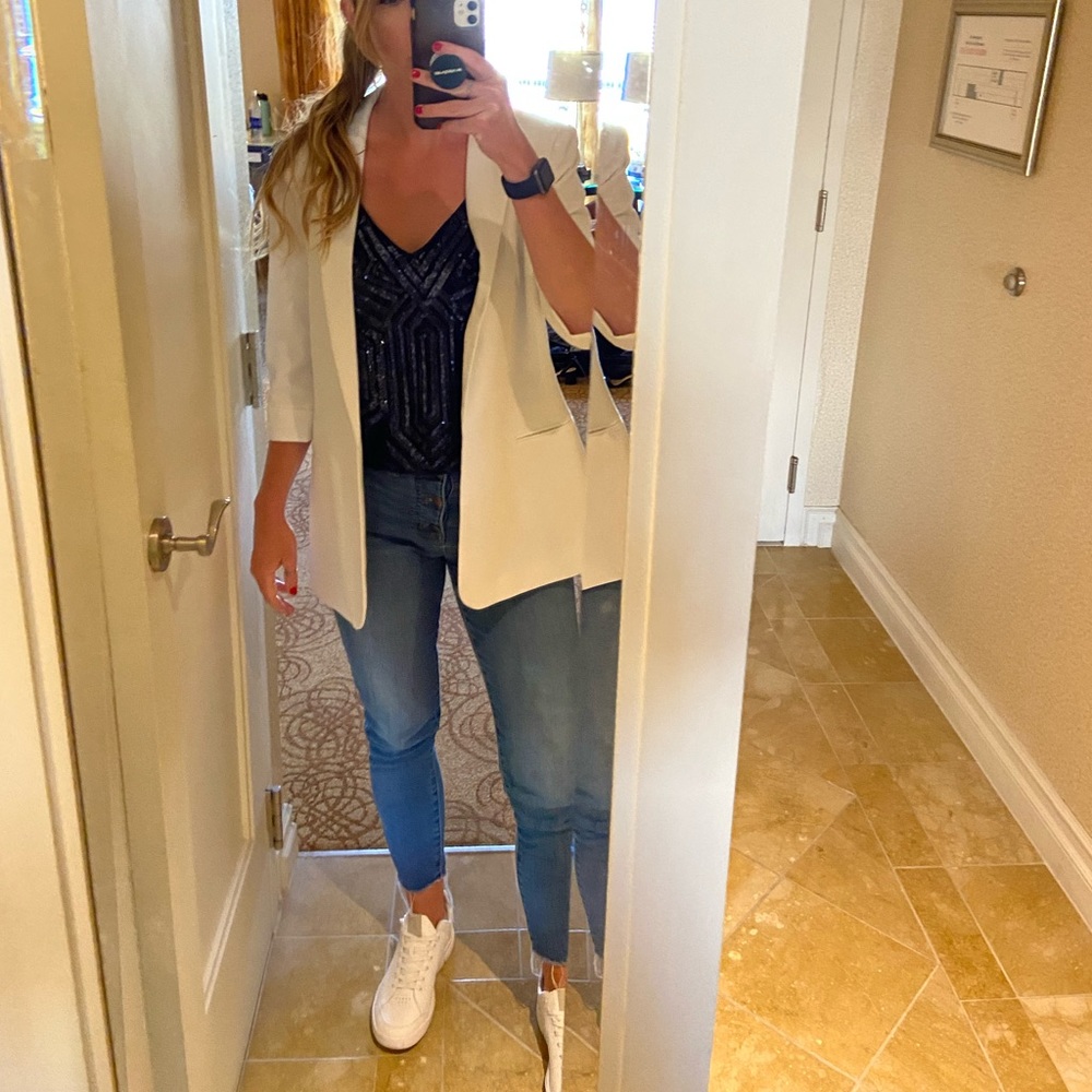 Calvin Klein oversized white blazer
